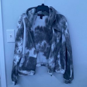 White and Grey Tie-Dye Jacket